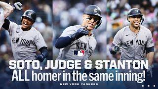 Soto Judge and Stanton ALL GO YARD in a wild inning for the Yankees