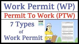 7 Types of Work Permit  Permit To Work PTW  Work Permit System  HSE STUDY GUIDE