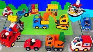 Lego Duplo Tractor Excavator Train Garbage Truck Fire Truck - Toy Cars for Kids