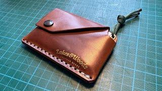 Making a minimalistic leather cardholder wallet #leathercraft #handmade #craft #wallet #art