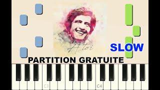 SLOW piano tutorial A TOI Joe Dassin 1976 avec partition gratuite pdf