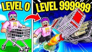 WE SPEND *100000 ROBUX* In ROBLOX SHOPPING CART SIMULATOR? MAX LEVEL