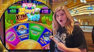 Back to Back Bonus Wins on the NEW Huff N X-TRA Puff Slot