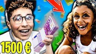 1500 EURO SI MA SŒUR ME BAS EN 1VS1 SUR FORTNITE BATTLE ROYALE 