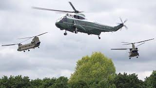 Marine One & helicopter escort force in London