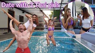 Date with 2 Thai girls in Pattaya with @PearlyG and @itsjannybb in cute bikini at the pool