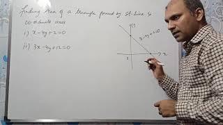 Straight Lines Part 9. Area of triangle formed by 3 straight lines.  Area formed by axes and line.