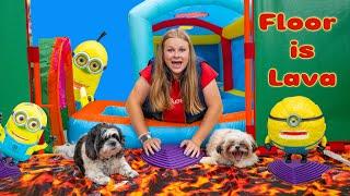 Assistant and her Funny Dog Waffles Plays Floor is Lava to find Mega Minions