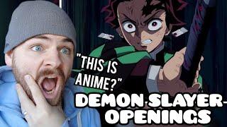 First Time Reacting to DEMON SLAYER Openings  Non Anime Fan