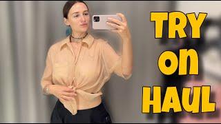 4K 2024 Transparent Try On Haul  No bra  Klara Si