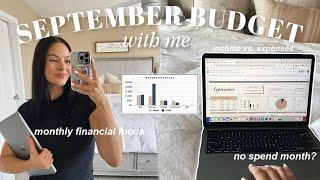 september budget with me   income vs expenses no spend september monthly financial focus etc