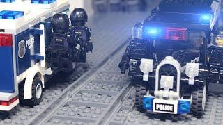 LEGO CITY ATTACKED Stop Motion Animation with Police-SWAT Forces and Tank Explosion