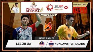 LEE ZII JIA  vs. KUNLAVUT VITIDSARN  LIVE Indonesia Open 24 印尼公开赛 QFs  Darences Watchalong