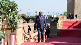 Raila Odingas Grand entrance at President Cyril Ramaphosas Inauguration Ceremony in South Africa.