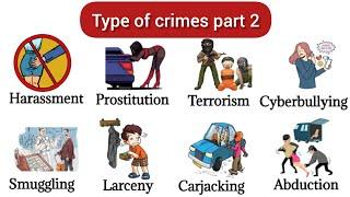 part 2 Type Of Crime Vocabulary  Learn about Crime vocabulary with Picture  #vocabulary