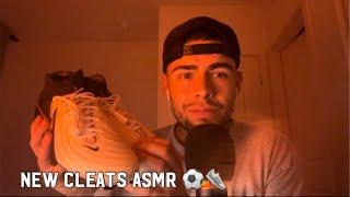 ASMR - New Soccer Cleats  whispering & tapping sounds