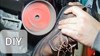 How to Glue a Heel lift.Shoe repair.Хлопець міняє набойки на взутті своїми руками.