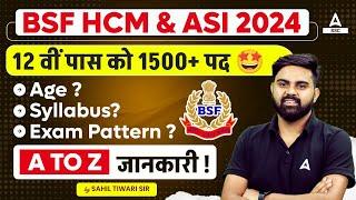 BSF HCM & ASI New Vacancy 2024  BSF HCM Syllabus Exam Pattern Age  Full Details