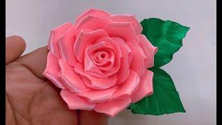 ROSA DE CETIM Satin Ribbon Rose Tutorial  Fita cetin  How to make Rose