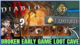 Diablo 4 - Full Legendary Gear 10 Levels & 2 Million Gold An Hour Early - New OP Loot Cave Guide