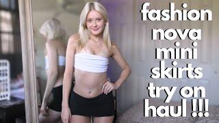 fashion nova mini skirt try on haul with mirror 