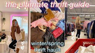 THRIFT WITH ME & WINTERSPRING TRY-ON CLOTHING HAUL 2022 thrifting tips buying my dream wardrobe