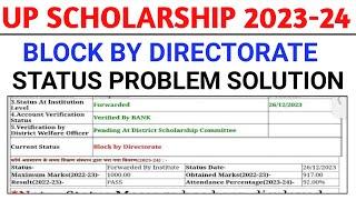 up scholarship block by directorateblock by directorate up scholarship 2024status problem