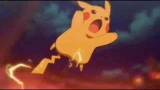 Pikachu and Zeraora fight scene