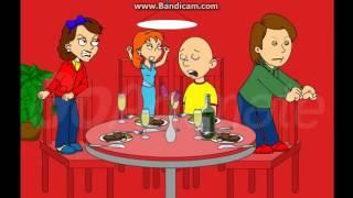 caillou farts at the dinner table and gets grounded.