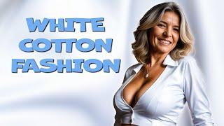 Natural Older Women Over 60 Wearing White Cotton Shirts