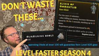 INCREDIBLE Level FAST with NEW Elixir and Murmuring Obols are WAY Better in Season 4 Diablo 4