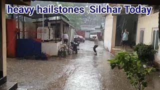 Heavy hailstones Silchar today Assam