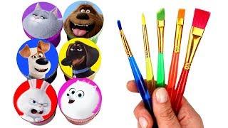 Secret Life of Pets Drawing and Painting Max Gidget Snowball Chloe Buddy Duke Kinder Surprise Toys