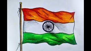 How to draw national flag of india step by step for Beginners  Indian flag drawing  Drawing video