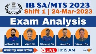 IB Recruitment 2023  IB SAMTS 2023  IB Exam Analysis Shift 124-Mar-2023  IB Exam Analysis