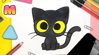 Como dibujar un GATO KAWAII  FACIL PASO A PASO   como dibujar un gatito bebe con Jape