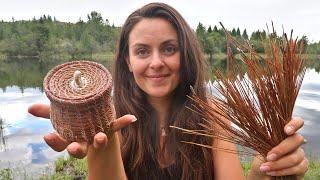 Making a Basket from PINE NEEDLES  Start to Finish Project
