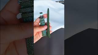Moss Green Stingray Leather Watch Strap
