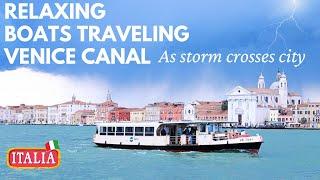 Relaxing Views of Boats Traveling Venice Canal  From Giudecca Island  Italy