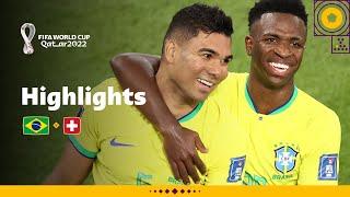 Casemiro downs Swiss  Brazil v Switzerland  FIFA World Cup Qatar 2022