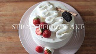 Easy Genoise and Strawberry Whipped Cream Cake for Beginners  Korean Bakery Style