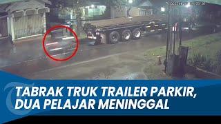 DETIK-DETIK Pelajar Tabrak Truk Trailer Parkir di Kediri 2 Meninggal Dunia