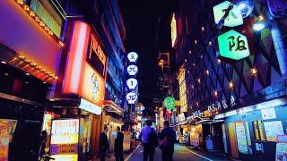 Friday Night Walking in Ura-Namba Izakaya District Osaka Japan  Ambience Night Life 4K ASMR