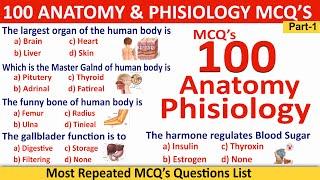 100 Anatomy and Physiology question and answers  Anatomy and Physiology MCQs   #Anatomymcqs