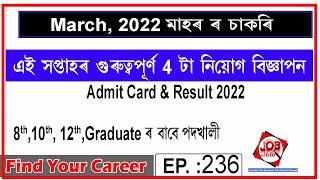 Assam JOB News Episode 236  Latest Assam Job Notifications 2022