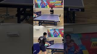 Fast Backhand Push to the side of the ball with Long Pimples #tilong  #pingpong #tabletennis