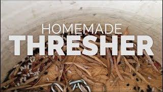 Homemade Grain Thresher Threshing Machine to save seeds bean grain on your homestead and farm