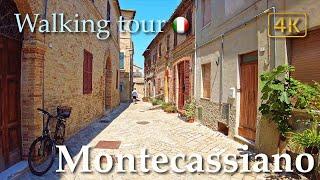 Montecassiano Marche Italy【Walking Tour】History in Subtitles - 4K