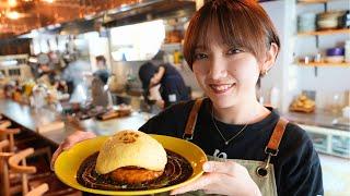 Teppanyaki Hamburger Omelette  Rice Restaurant in Japan
