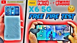 POCO X6 5G FREE FIRE TEST  poco x6 5g free fire gameplay + Heating + Battery Drain Test.